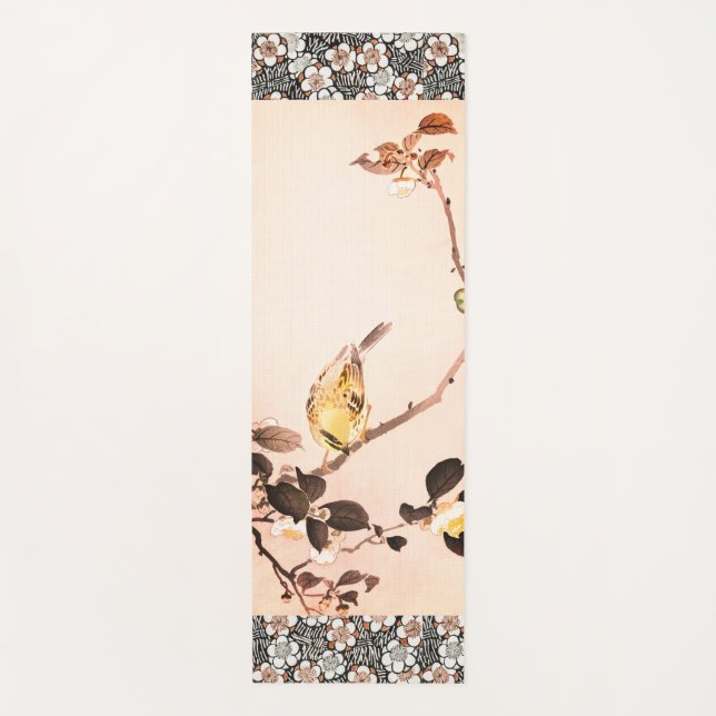 HOKUSAI BIRD WOODBLOCK PRINT JAPANESE YOGA Mat (Front)