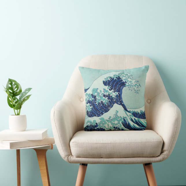 Hokusai Blue Waves Cushion (Chair)