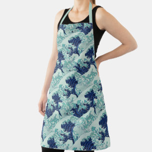 Hokusai Blue Waves Pattern Apron