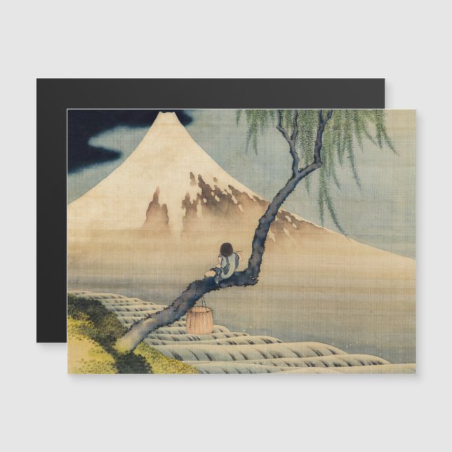 Hokusai - Boy Viewing Mt Fuji Magnetic Card (Front/Back)