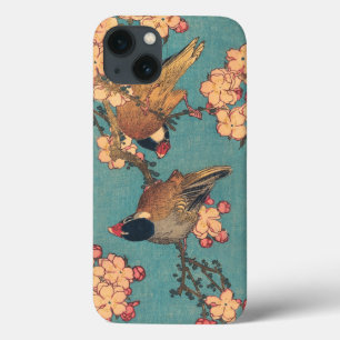 Hokusai Bullfinch and Cherry Blossom Vintage Bird iPhone 13 Case