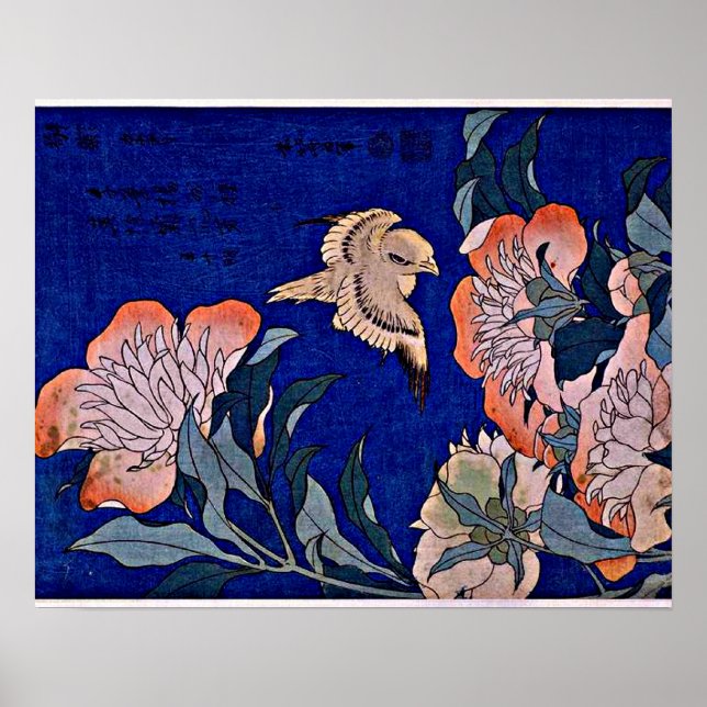 Hokusai: Canary and Peony Poster (Front)