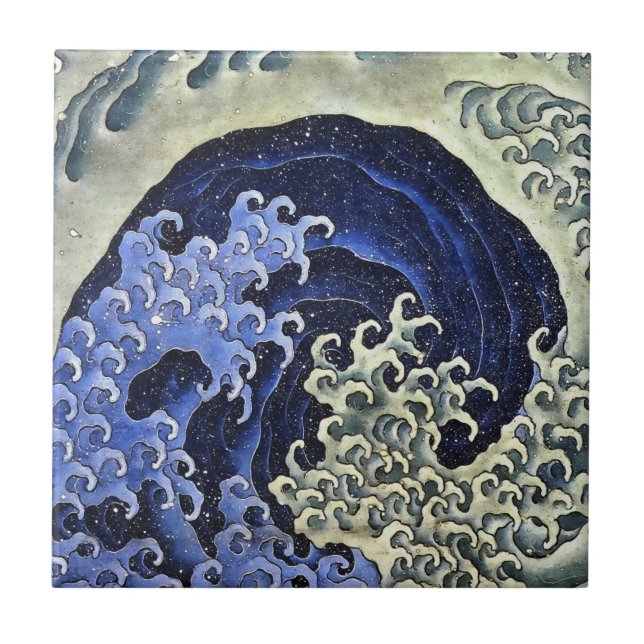 Hokusai Feminine Wave Japanese Vintage Fine Art Tile (Front)