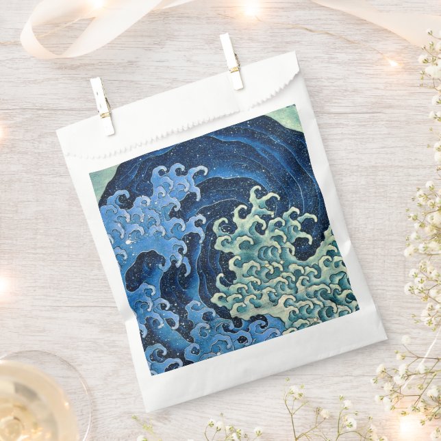 Hokusai Feminine Wave Vintage Ocean  Favour Bags (Clipped)