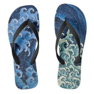 Hokusai Feminine Wave Vintage Ocean Jandals