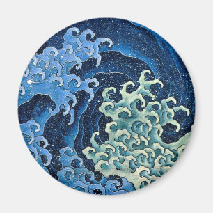 Hokusai Feminine Wave Vintage Ocean  Magnet