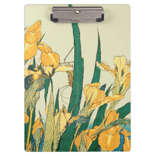 Hokusai grasshopper and iris Japan Clipboard