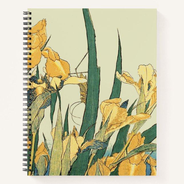 Hokusai grasshopper and iris Japan Notebook (Front)