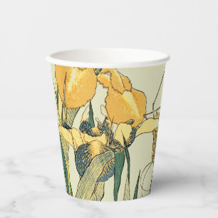 Hokusai grasshopper and iris Japan Paper Cups