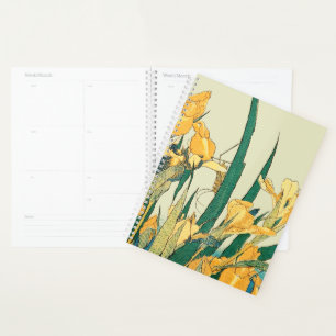 Hokusai grasshopper and iris Japan Planner