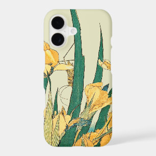 Hokusai Grasshopper Iris Vintage Print: Japanese
