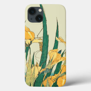 Hokusai Grasshopper Iris Vintage Print: Japanese iPhone 13 Case