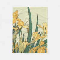 Hokusai Grasshopper Iris Vintage Print: Japanese
