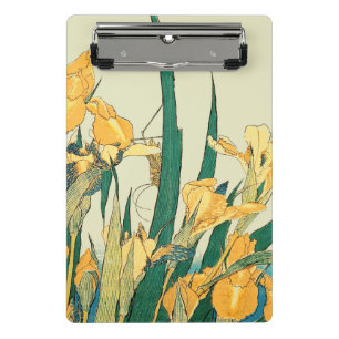 Hokusai Grasshopper Iris Vintage Print: Japanese Mini Clipboard