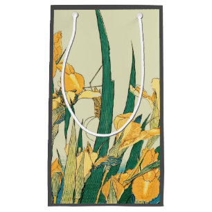Hokusai Grasshopper Iris Vintage Print: Japanese Small Gift Bag