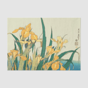 Hokusai Grasshopper Iris Vintage Print: Japanese Tissue Paper