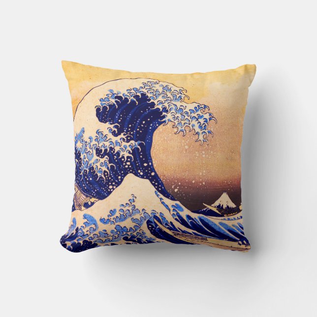 Hokusai great wave cushion (Front)