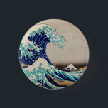 Hokusai Great Wave off Kanagawa. Vintage japan art 3 Cm Round Badge<br><div class="desc">Katsushika Hokusai "The Great Wave off Kanagawa" button. Vintage japan illustration.</div>