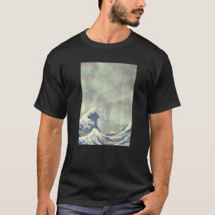 Hokusai Great Wave On Grunge Clouds   T-Shirt