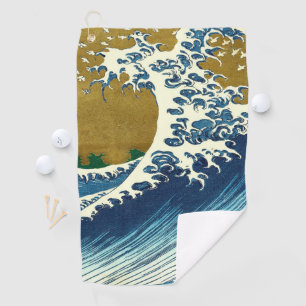 Hokusai Great Wave Pattern: Japanese Ukiyo-e Art Golf Towel