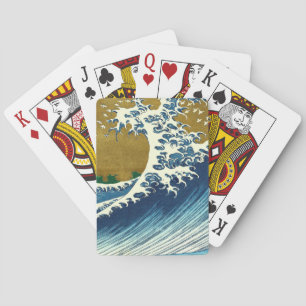 Hokusai Great Wave Pattern: Japanese Ukiyo-e Art Playing Cards