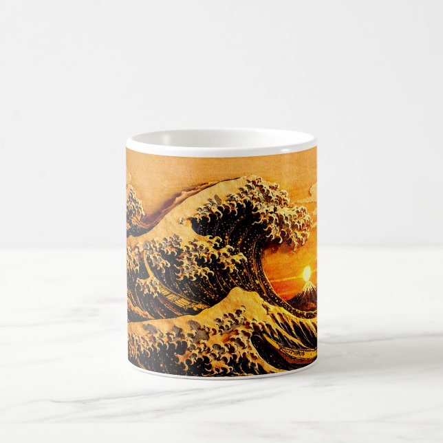 Hokusai "Great Wave" Sunset Mug | 11oz Japanese Ar (Center)