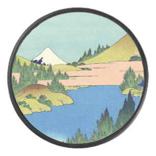 Hokusai Hakone Lake in Sagami Province  Hockey Puck