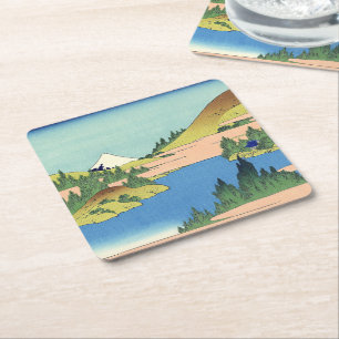 Hokusai Hakone Lake in Sagami Province Square Paper Coaster
