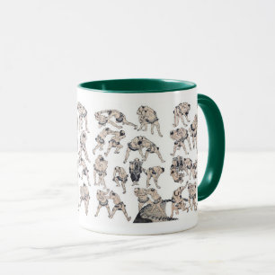 Hokusai , Image of Sumo wrestlers Mug