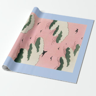HOKUSAI JAPANESE BIRDS AND CLOUDS Wrapping Paper