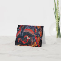 Hokusai Japanese Phoenix Greeting Card