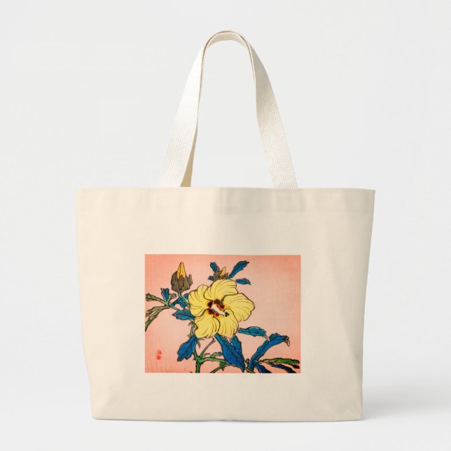 HOKUSAI JAPANESE WOODBLOCK FLOWER Tote Bag (Front)