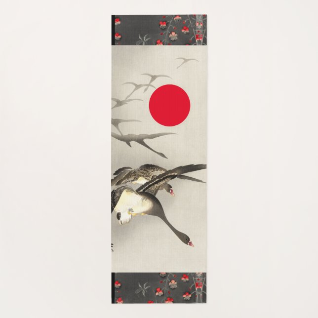 HOKUSAI JAPANESE WOODBLOCK PRINT GEESE YOGA Mat (Back)