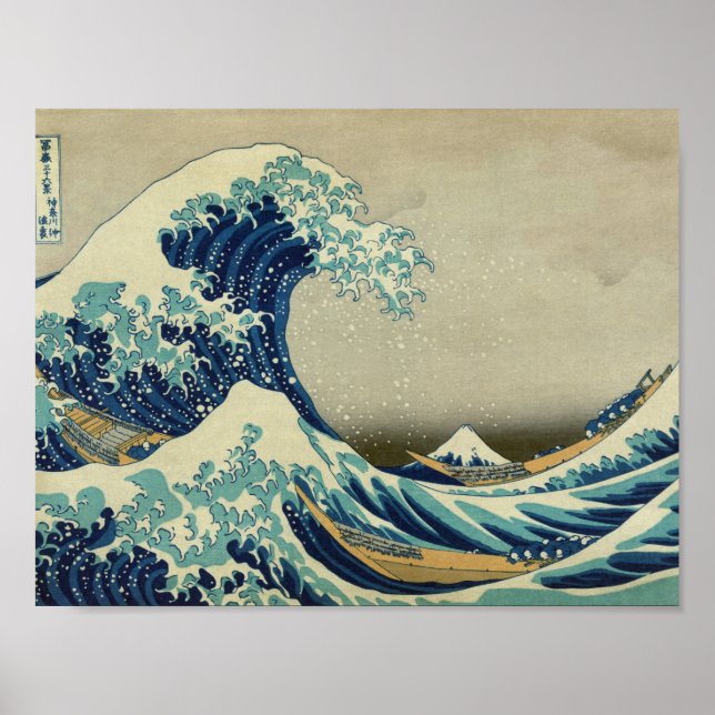 Hokusai Katsushika - Great Wave Poster (Front)