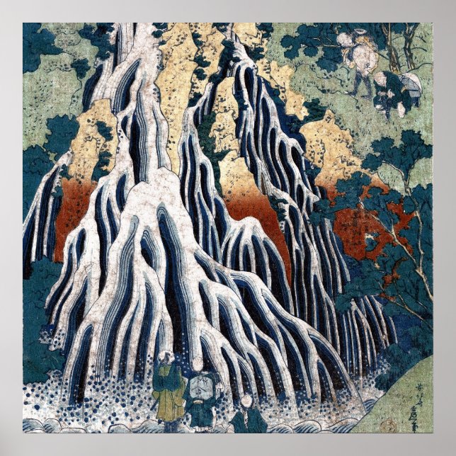 Hokusai Kirifuri Falls, Mount Kurokami, Shimotsuke Poster (Front)