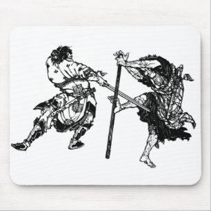 Hokusai manga samurai 1 mouse pad