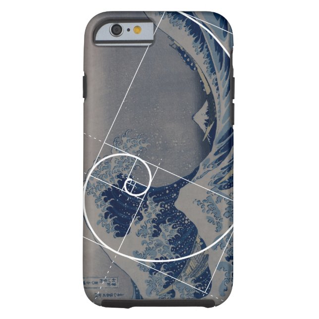 Hokusai Meets Fibonacci, Golden Ratio Case-Mate iPhone Case (Back)