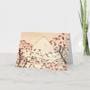 Hokusai Mount Fuji Cherry Blossoms Greeting Card