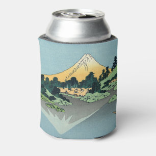 Hokusai Mount Fuji reflects in Lake Kawaguchi Can Cooler