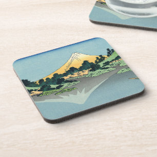 Hokusai Mount Fuji reflects in Lake Kawaguchi Coaster