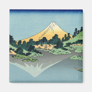 Hokusai Mount Fuji reflects in Lake Kawaguchi  Magnet