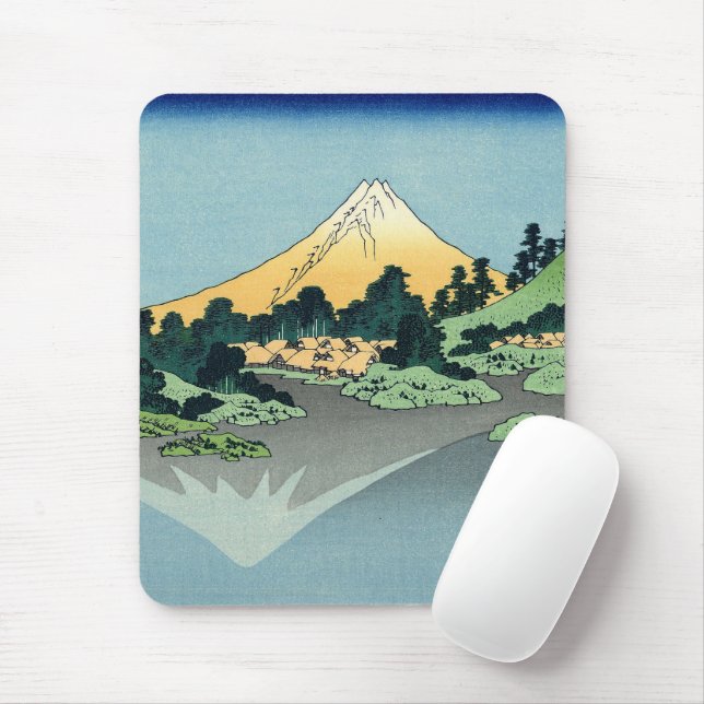 Hokusai Mount Fuji reflects in Lake Kawaguchi    Mouse Pad (With Mouse)
