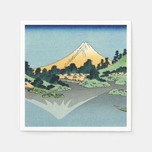 Hokusai Mount Fuji reflects in Lake Kawaguchi Napkin