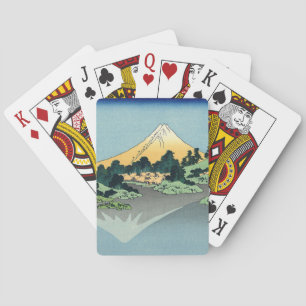 Hokusai Mount Fuji reflects in Lake Kawaguchi Playing Cards