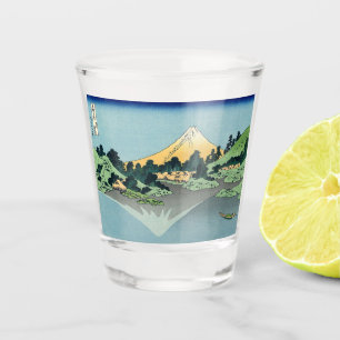 Hokusai Mount Fuji reflects in Lake Kawaguchi    Shot Glass