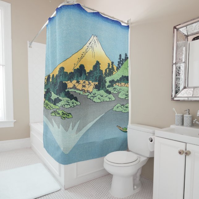 Hokusai - Mount Fuji Reflects in Lake Kawaguchi Shower Curtain (In Situ)