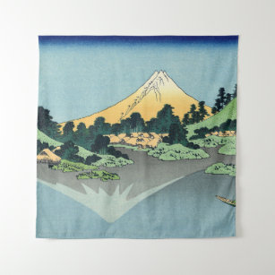 Hokusai Mount Fuji reflects in Lake Kawaguchi  Tapestry