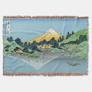 Hokusai - Mount Fuji Reflects in Lake Kawaguchi Throw Blanket