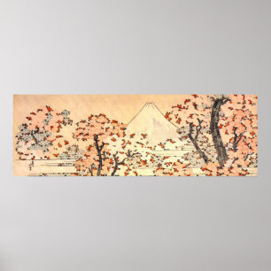 Hokusai Mt Fuji with Cherry Trees in Bloom  Poster