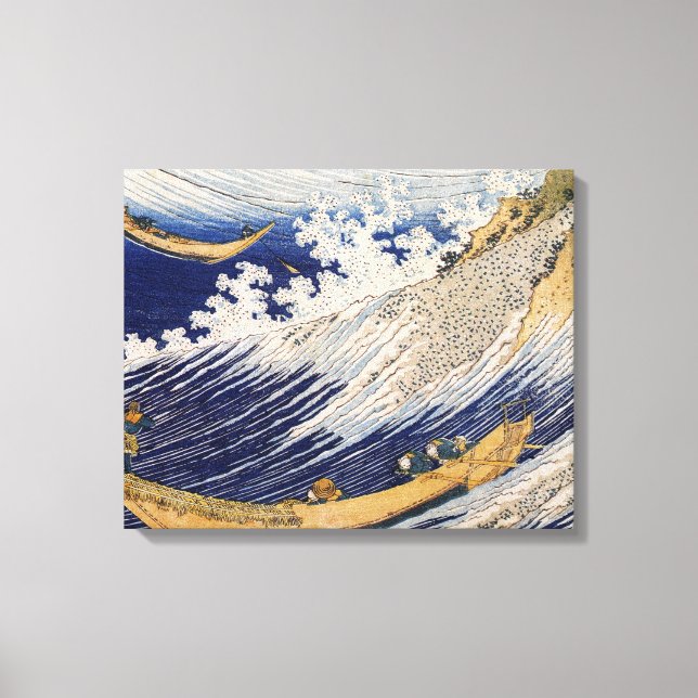 Hokusai Ocean Waves Sea Boats Canvas Print (Front)